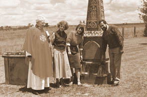 An Image of William Nowland's Grave during a ceremony